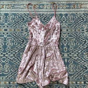 Pink velvet romper size m